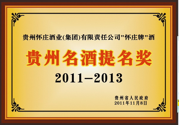 贵州名酒提名奖